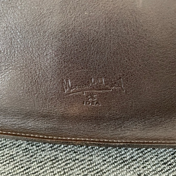 🇬🇧🇯🇵Y2K Margaret Howell Idea Japan Dark Chocolate Leather Minimalist Bag 13 x 6 - Picture 10 of 15